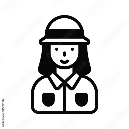 Archaeologist icon creatively designed in glyph style