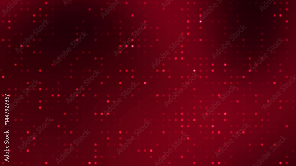 Red digital dot technology lights on dark red background  suitable for festive backgrounds holiday graphics vibrant design projects and energetic concepts