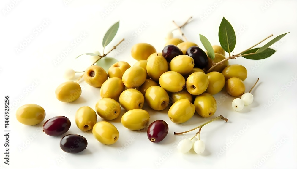 Olives on a white background Olives on a white background