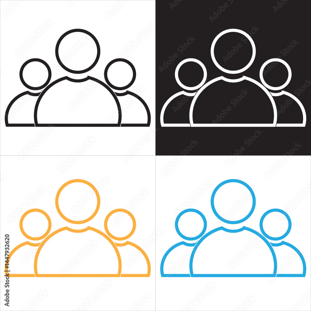 Group of people or group of users or friends icon. vector illustration. EPS 10/AI Group of people or group of users or friends icon. vector illustration. EPS 10/AI