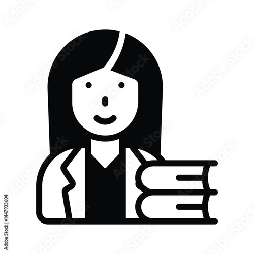 Have a look at this trendy glyph icon of librarian