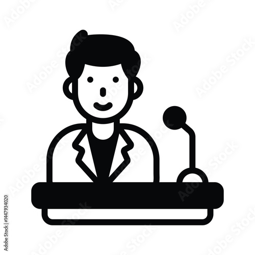 Get this handy glyph style icon of politician giving speech