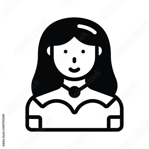A well designedglyph icon showing actress avatar