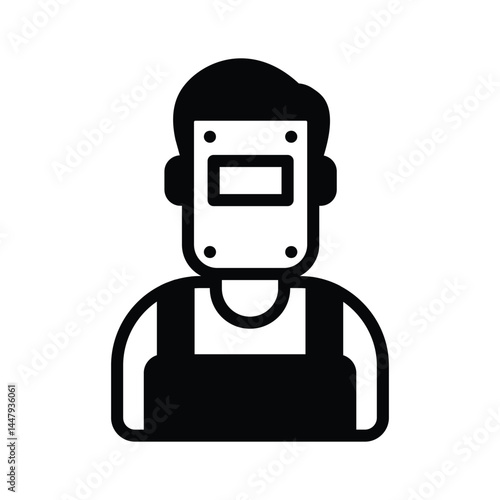 A handy glyph style icon depicting welder avatar