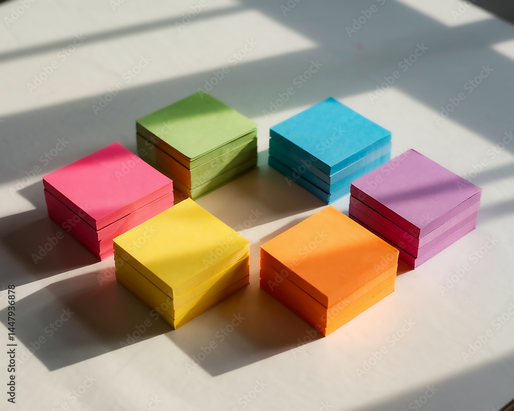 Obraz premium sticky notes arranged neatly generative ai