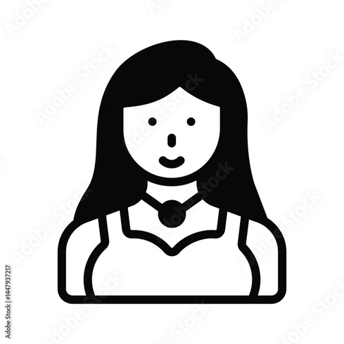 A well designed glyph icon depicting model character