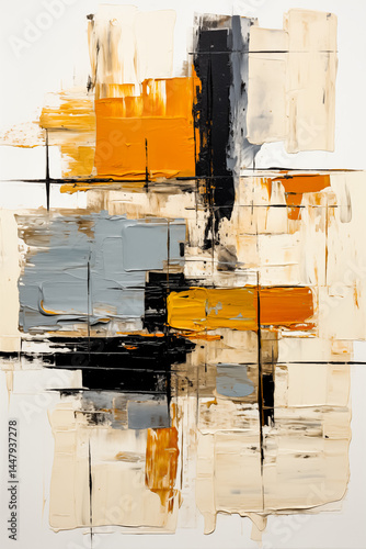 An abstract painting showcasing bold colors and geometric shapes, perfect for modern art enthusiasts and decor.