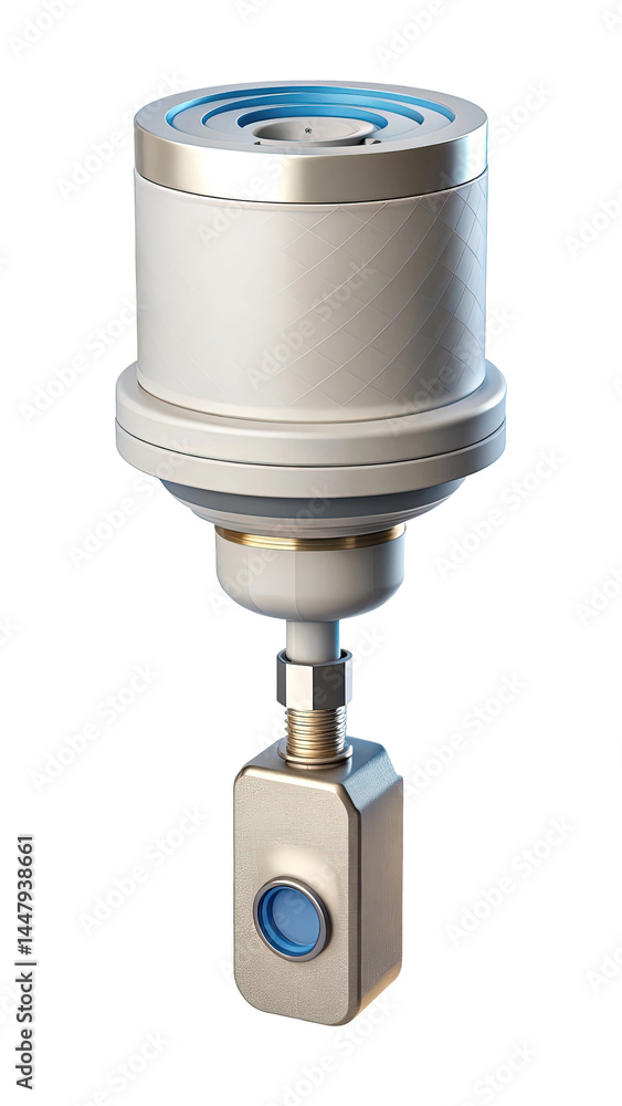 Futuristic Device with Cylindrical Body and Integrated Display Technology, Isolated View Futuristic Device with Cylindrical Body and Integrated Display Technology, Isolated View