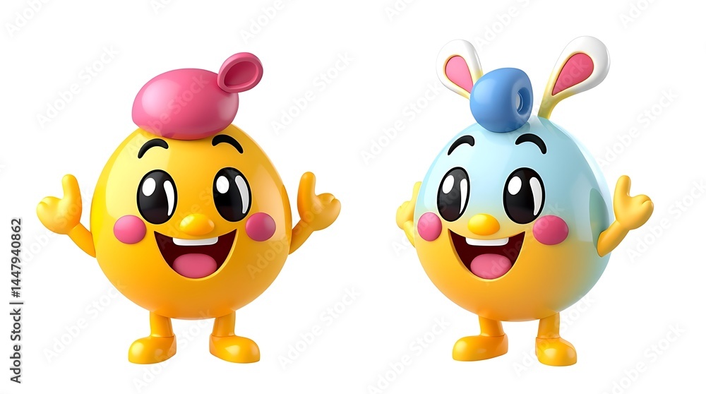 Cartoon mascot logo 3D model, playful character, glossy textures, bright colors, friendly, infrared color palette Cartoon mascot logo 3D model, playful character, glossy textures, bright colors, friendly, infrared color palette