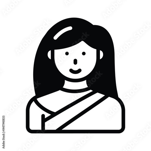 Have a look at this trendy glyph icon of indian woman
