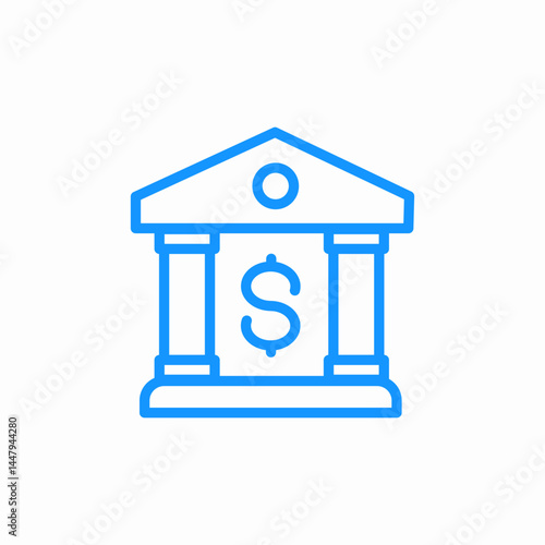 bank building institution icon sign vector