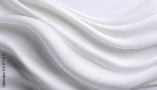 Elegant White Fabric Drape Soft, Smooth, Flowing Curves, Texture, Waves