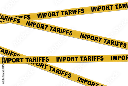 yellow ribbon with text Import tariffs