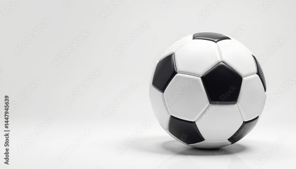 Obraz premium Studio shot of pristine white football on plain white background, american, competition