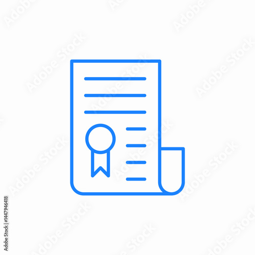 certificate document award icon sign vector