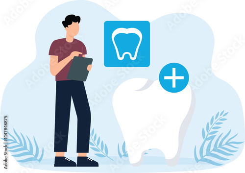 Dental care, Doctor dentist and medical staff taking care about teeth, Professional teeth cleaning concept,
