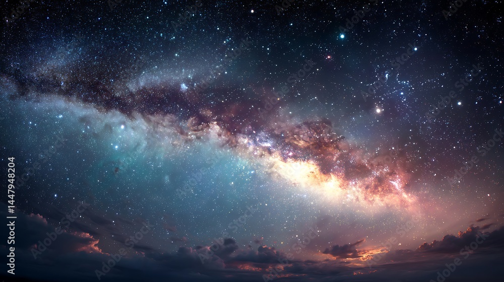Vast night sky with stars and clouds Vast night sky with stars and clouds