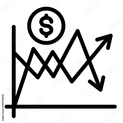 Market Volatility  Icon Element For Design	