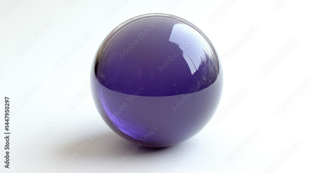 Purple glass sphere, smooth and reflective Purple glass sphere, smooth and reflective