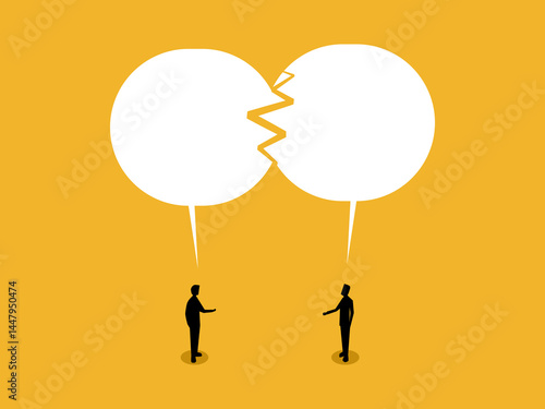 Failed business communication, two businessmen arguing