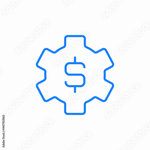 gear money symbol icon sign vector