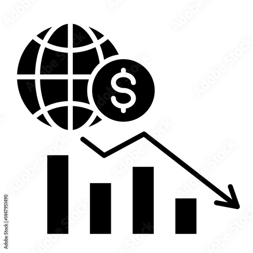 Economic Downturn  Icon Element For Design	