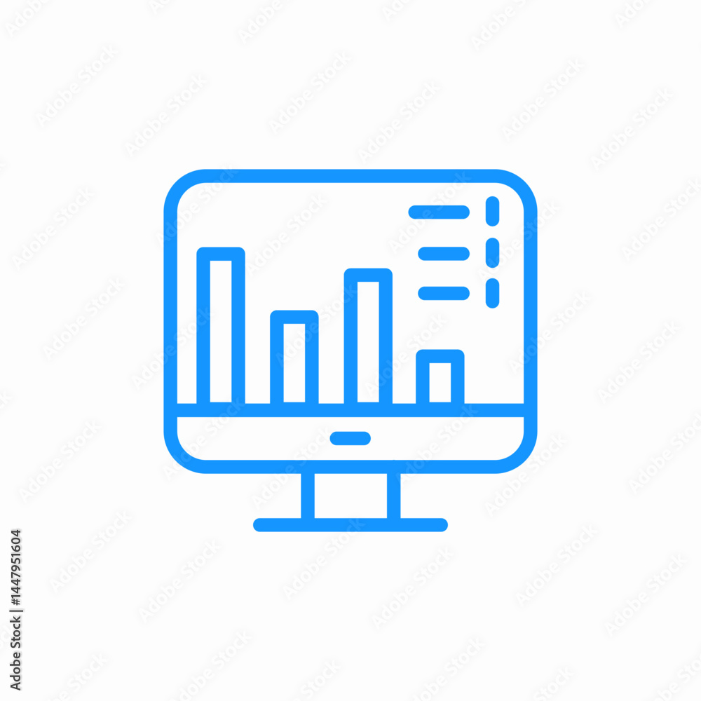 laptop bar chart icon sign vector laptop bar chart icon sign vector