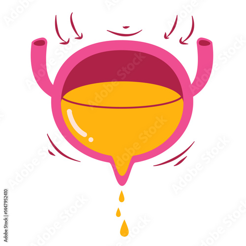 Bladder disease.e. Urinary incontinence illustration 