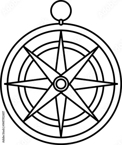 Compass Icon - Navigation and Direction Concept