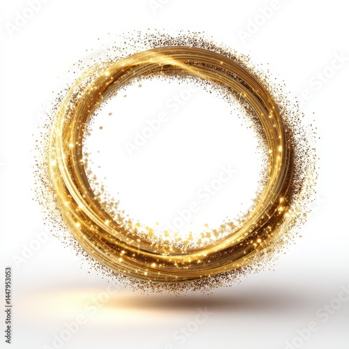 Sparkling Golden Circle Abstract Background Design Element Perfect for Luxury Branding Celebration and Festive Designs