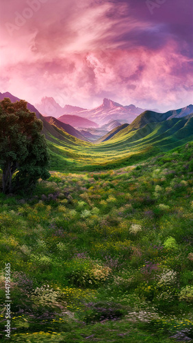 Breathtaking Mountain Valley at Sunrise