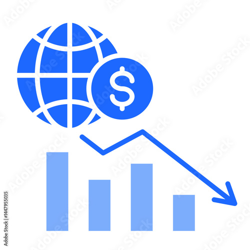 Economic Downturn  Icon Element For Design	