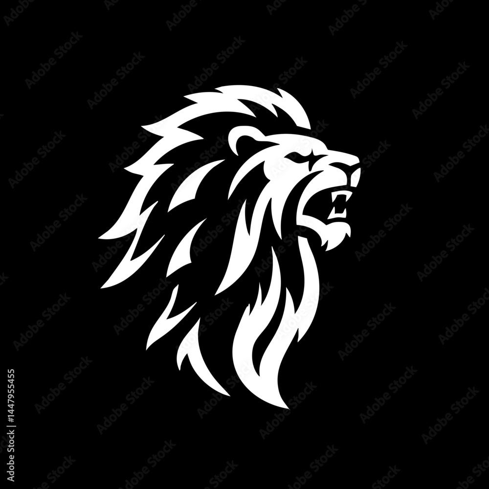 Obraz premium The Strong Lion Logo Symbol Icon