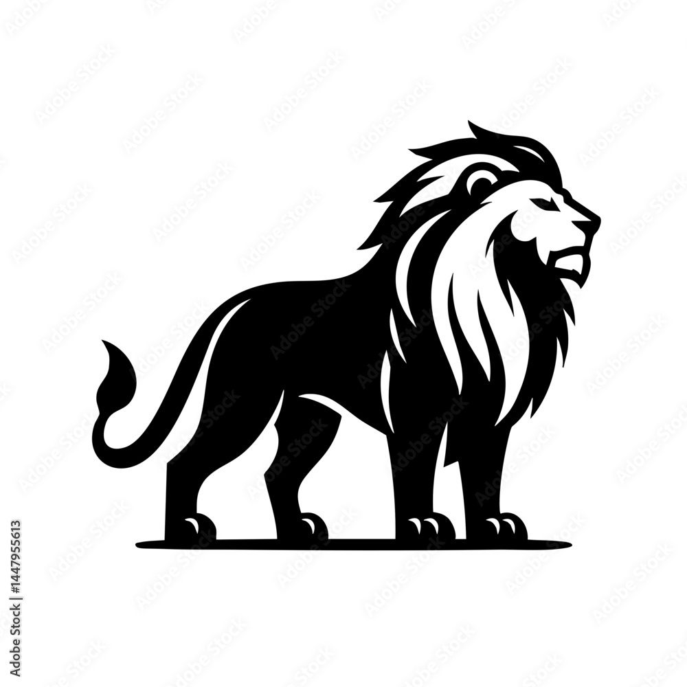 Obraz premium The Strong Lion Logo Symbol Icon