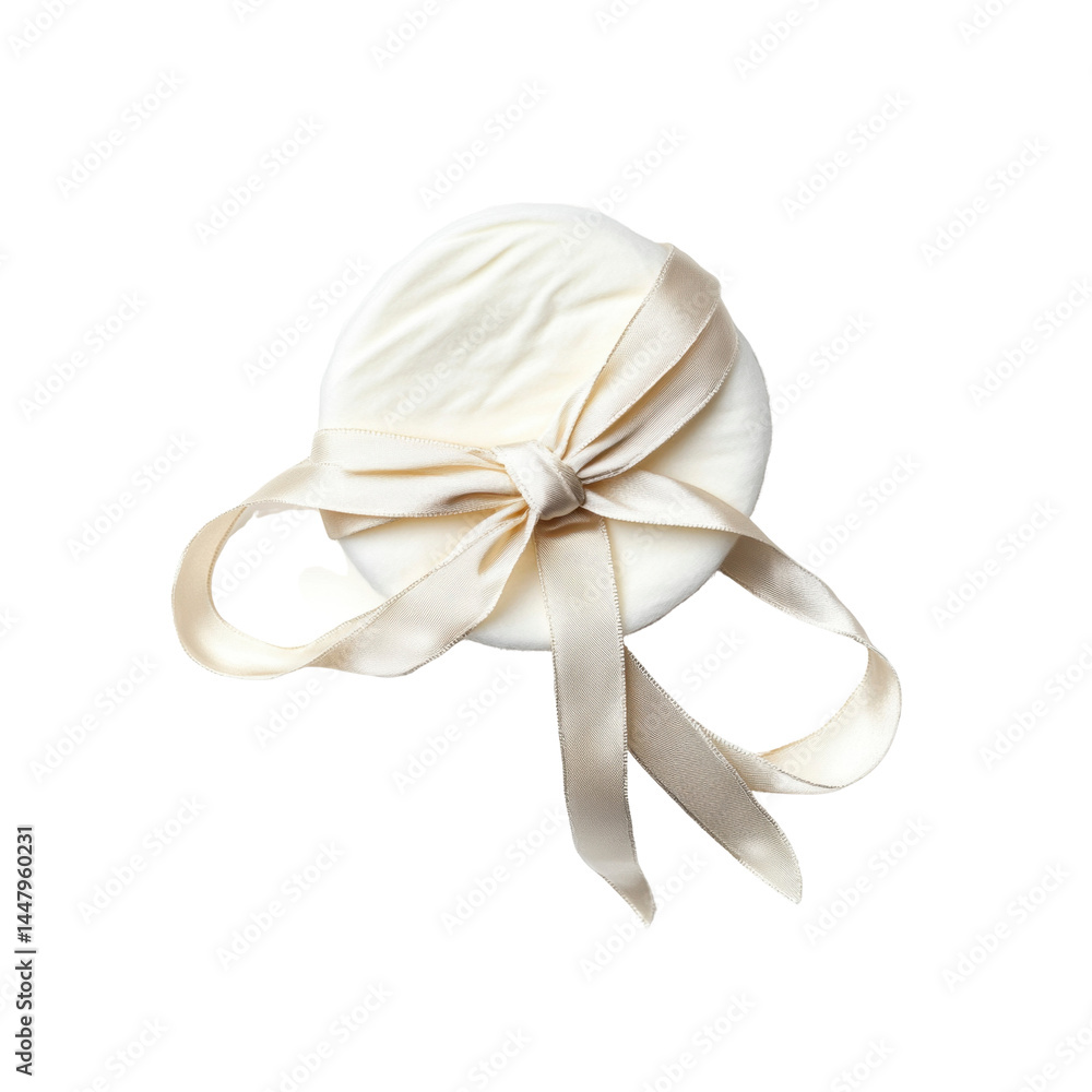 Naklejka premium Elegant Cream-Colored Hat with Satin Ribbon Bow