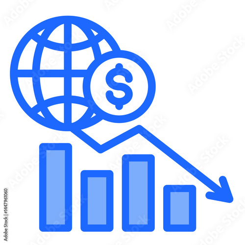 Economic Downturn  Icon Element For Design	