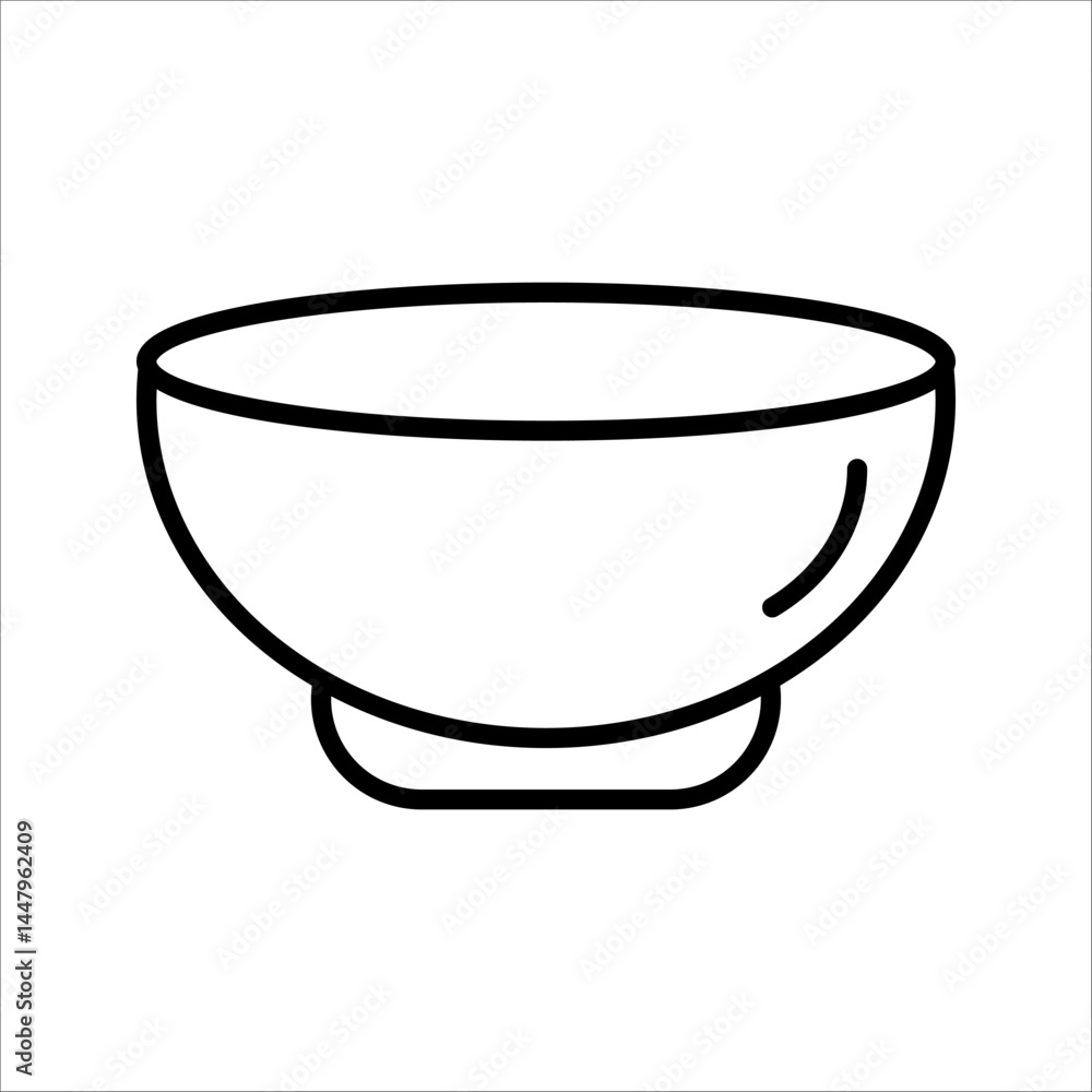 Empty bowl icon. Salad bowl isolated on white background. Vector illustration Empty bowl icon. Salad bowl isolated on white background. Vector illustration