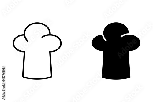 toque icon Flat simple outline set