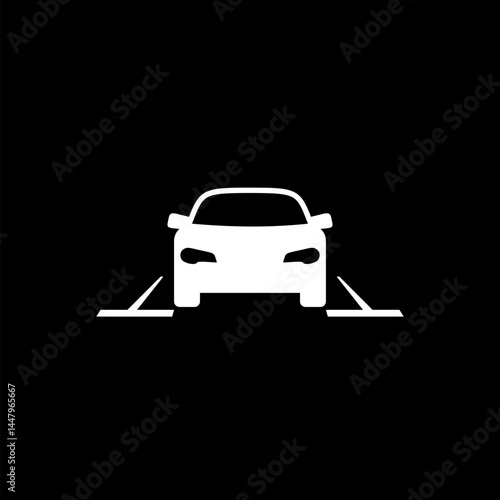 Parking lot icon isolated on black background