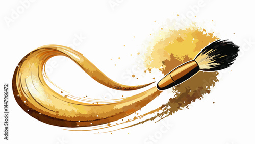 A brush swirls softly through loose shimmer dust.
Minimal color, maximum beauty impression.
White background brings focus to each stroke.
Great for cosmetic ads and minimalist designs.

