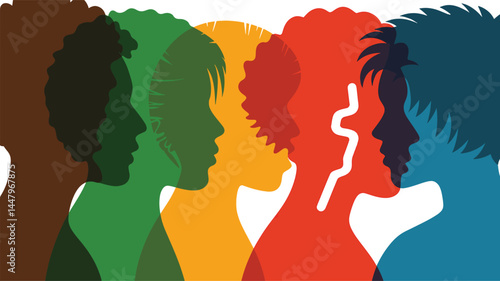Diverse silhouettes representing unity and inclusion