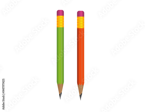  Colorful Pencils with Erasers 