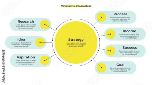 Business infographic template. Pie chart with seven options, steps. Vector chart.