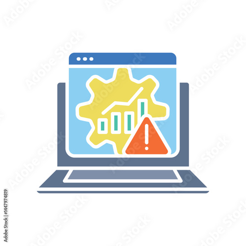 Error prediction system color flat icon for digital and print projects.