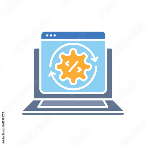 code optimization color flat icon for digital and print projects.