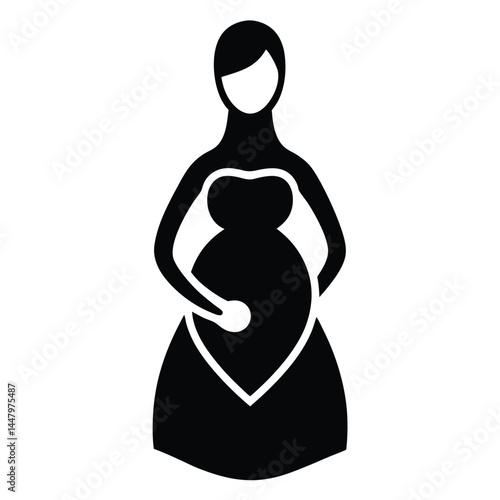 Pregnant Woman Icon Expectant Mother Silhouette