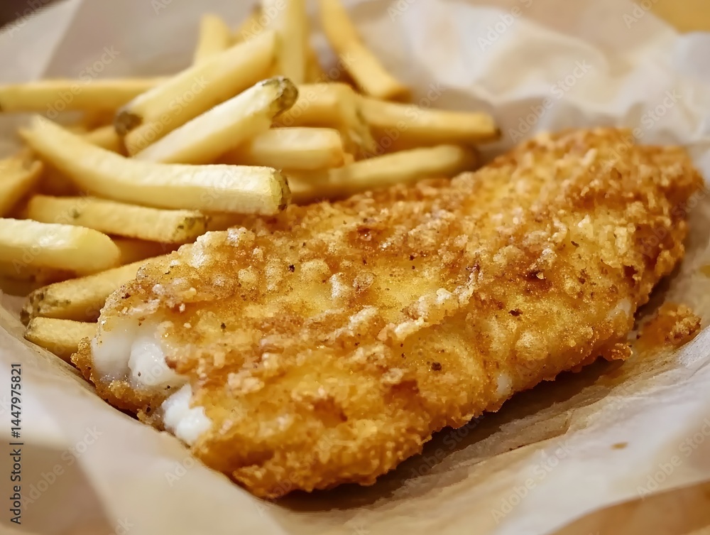 Crispy Fish Fillet and French Fries: A Gourmet Take on Classic Fish and Chips - The Ultimate Comfort Food Experience Crispy Fish Fillet and French Fries: A Gourmet Take on Classic Fish and Chips - The Ultimate Comfort Food Experience