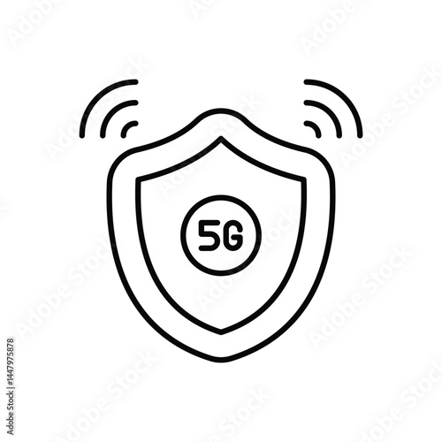 5G Network Security Icon vector stock illustration