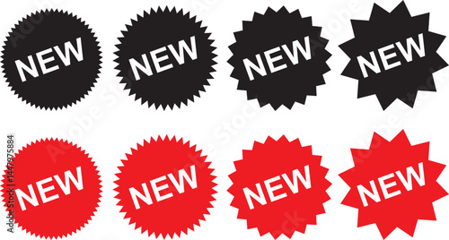 Set of new arrival tag icon set.