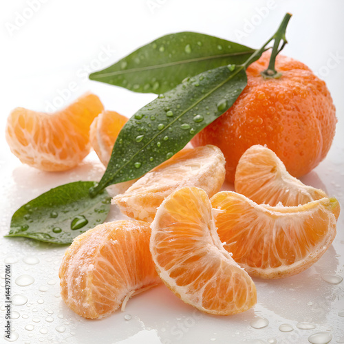 tangerines isolated on white background